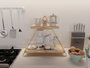 Hanah Home Estantería de pared de madera maciza Dorado y Marrón